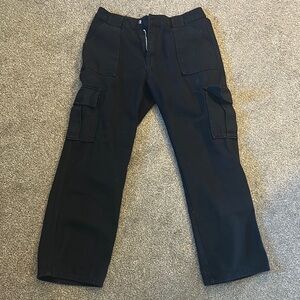 SHEIN Black Cargo Jeans Utility Style